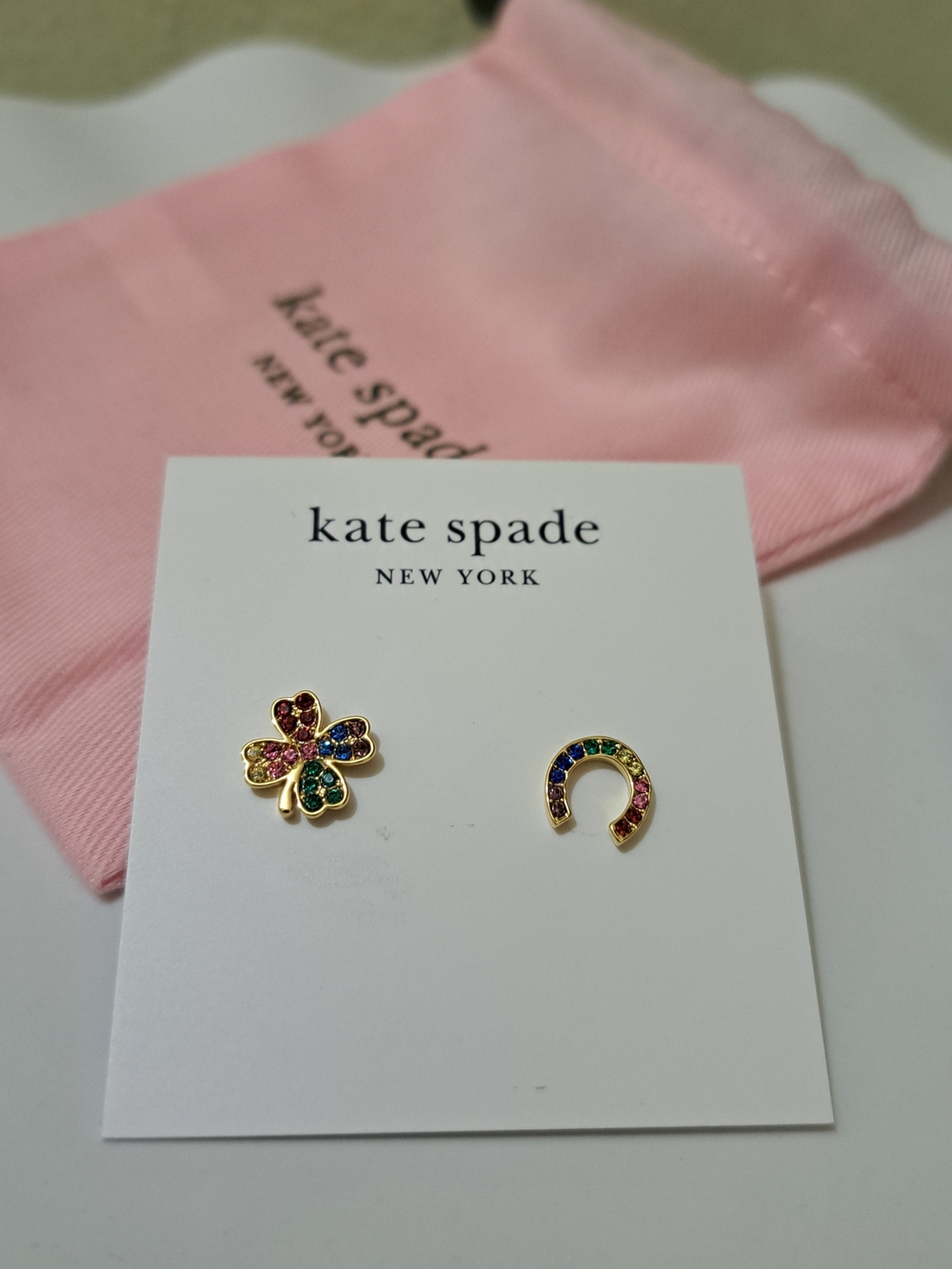 kate spade Joy Horseshoe & Clover Stud Earrings